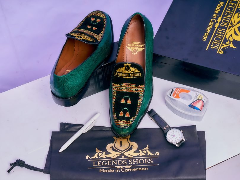 Toghu Green Iguana Lizard Combo Men’s Classic Loafers