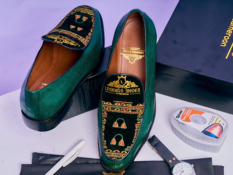 Toghu Green Iguana Lizard Combo Men’s Classic Loafers – Image 3