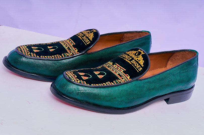 Toghu Green Iguana Lizard Combo Men’s Classic Loafers – Image 4