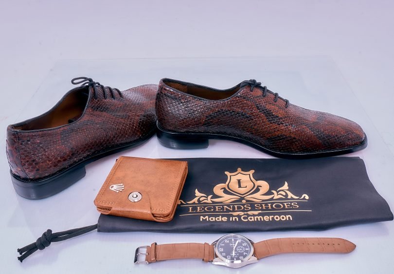 Brown Blunt Sumatran Python Oxford Men's Shoes