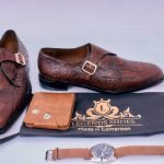 Brown Blunt Sumatran Python Buckle Monk Strap Classy Men's Shoes