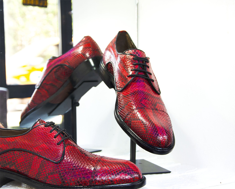 Red southern Rock Python classic oxford Men's  shoes – Image 2