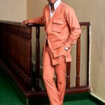 Men's pink jacket set
