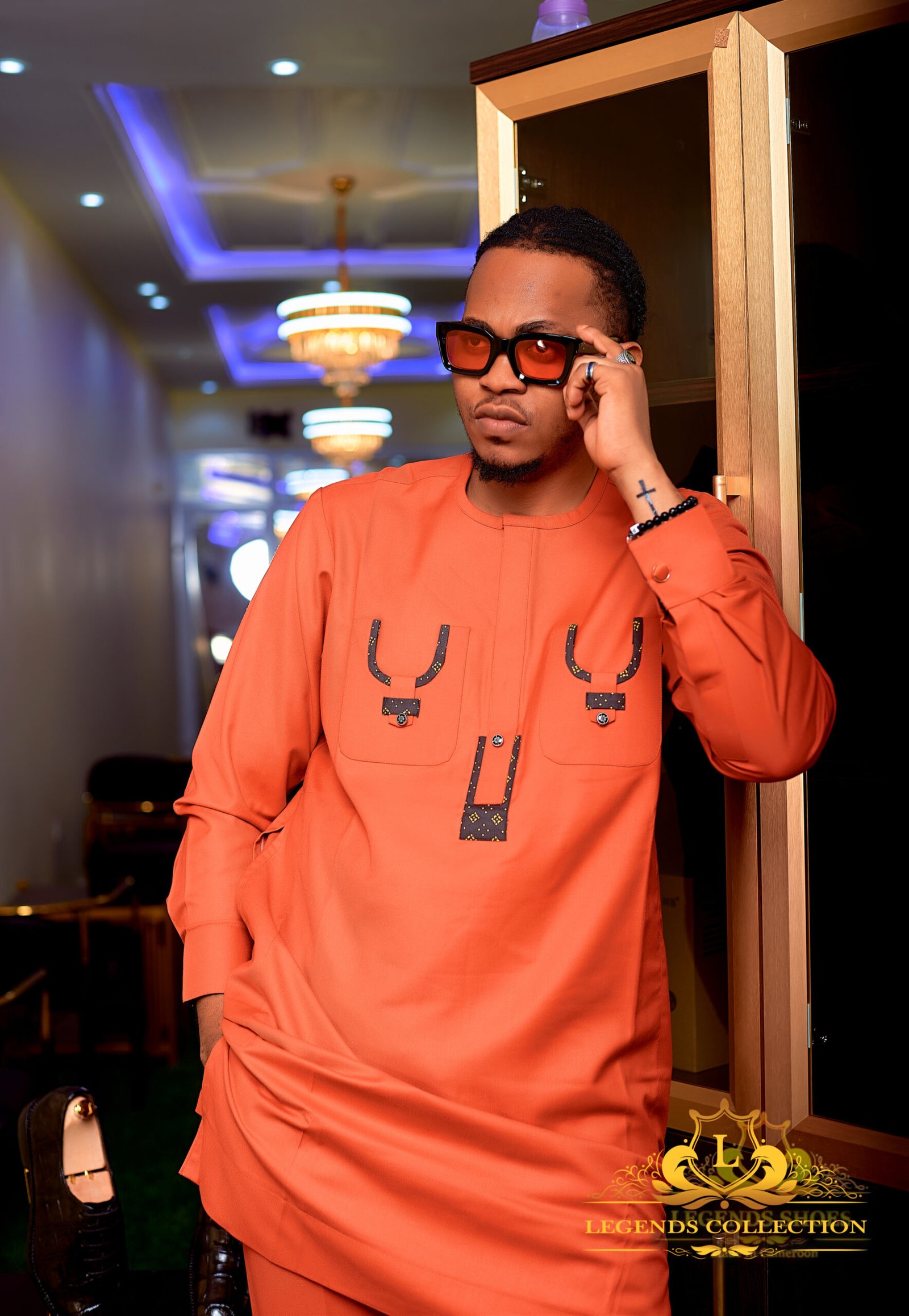 Orange men's saillon set