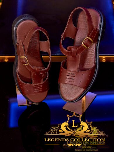 Dark brown school sandals for girls