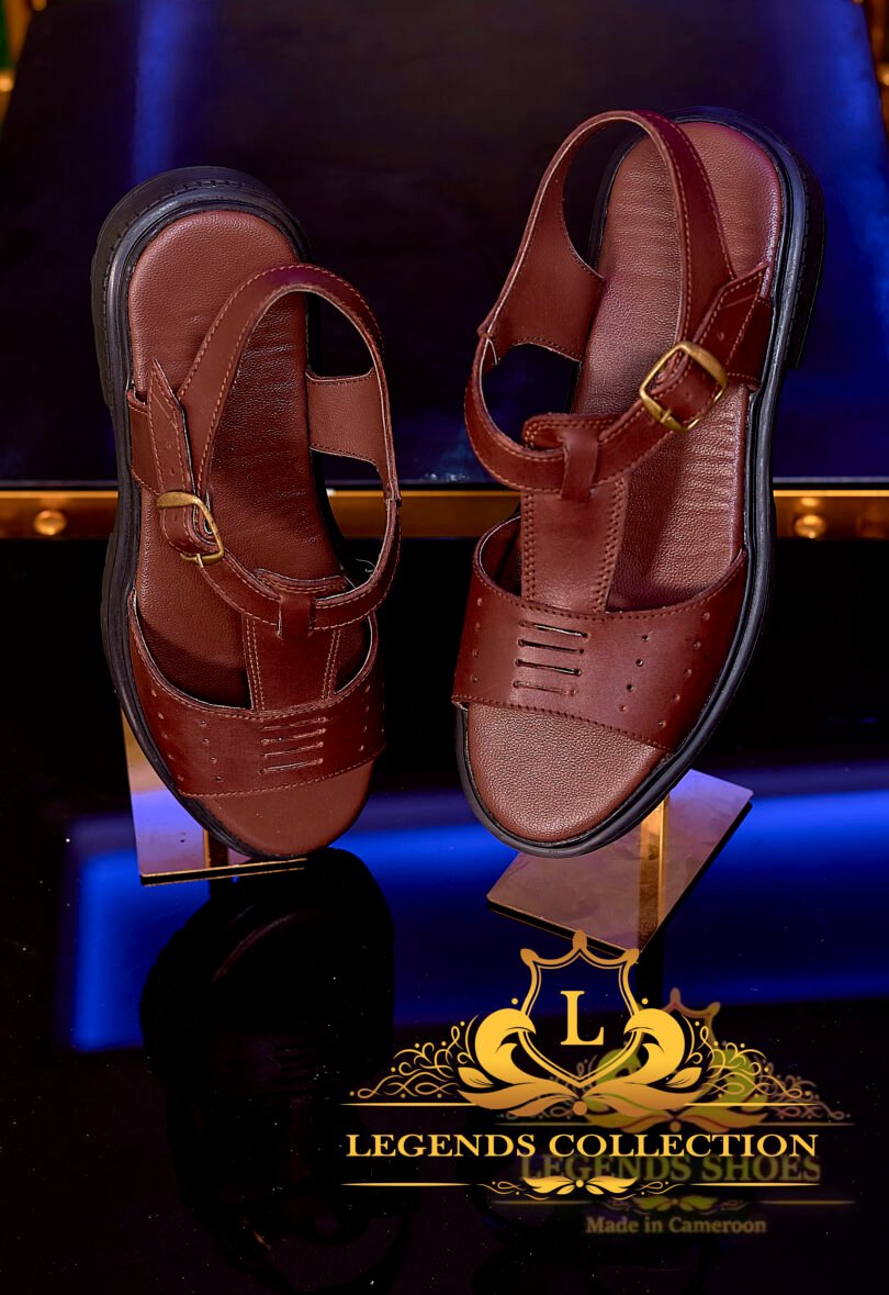 Dark brown school sandals for girls
