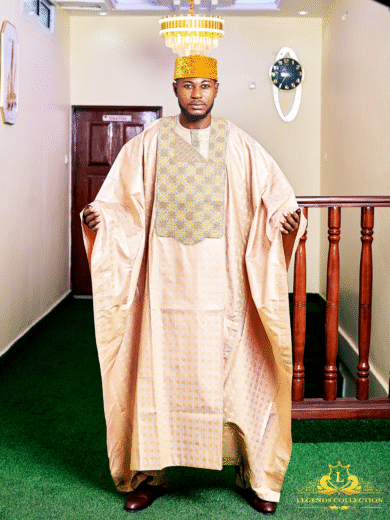 ✨ Stunning Pink 3-Piece Guandoura for African Men – Bazin Embroidery Magic! ✨